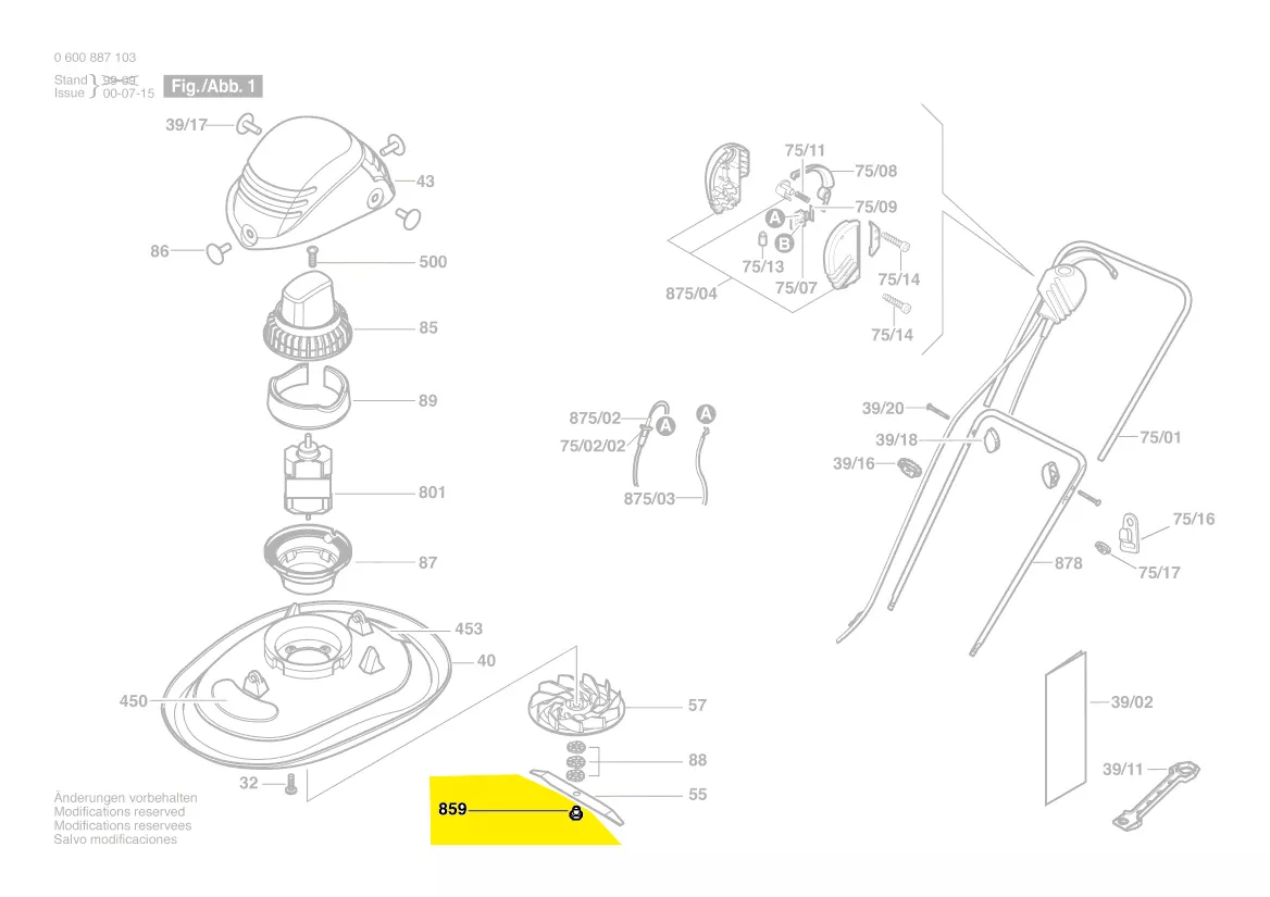 Ecrou de fixation de lame pour ALM 34